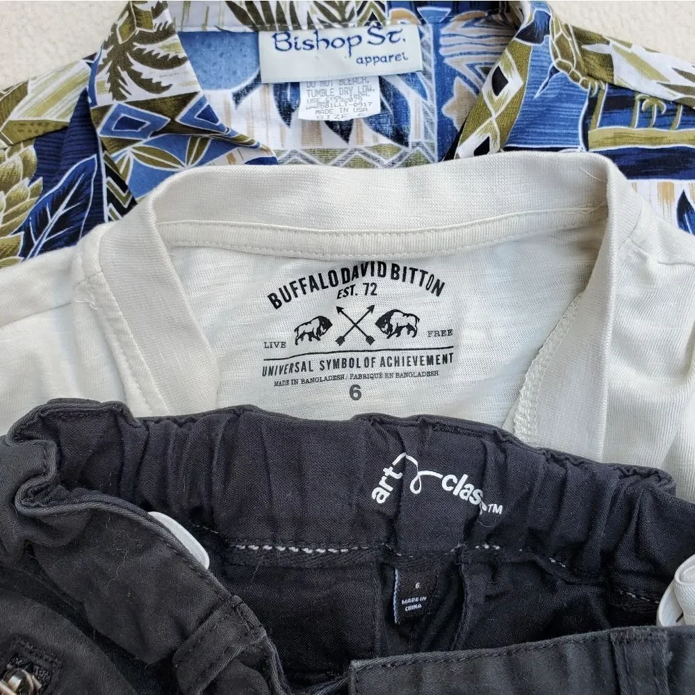 Bundle of 2 short sleeve shirts and 1 pair of shorts Size 6